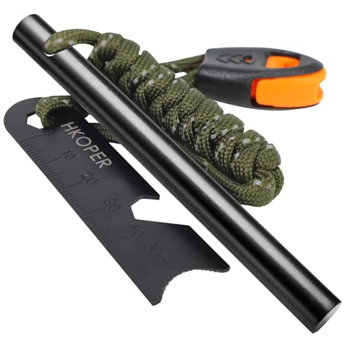 4-Inch Ferro Rod Fire Starter Survival Kit with 6-in-1 Multi-Tool Scraper