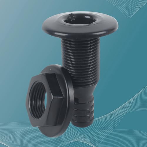 Thru Hull Fitting - 3/4" ABS Plastic Connector for Boats - Black