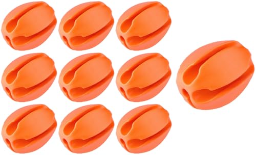 10Pcs Silicone Fishing Rod Holder Straps - Orange