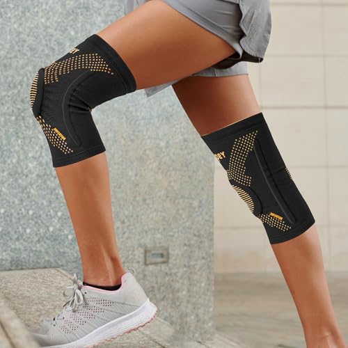 JIUFENTIAN Pro-Copper Large Knee Braces 2 Pack with Side Stabilizers