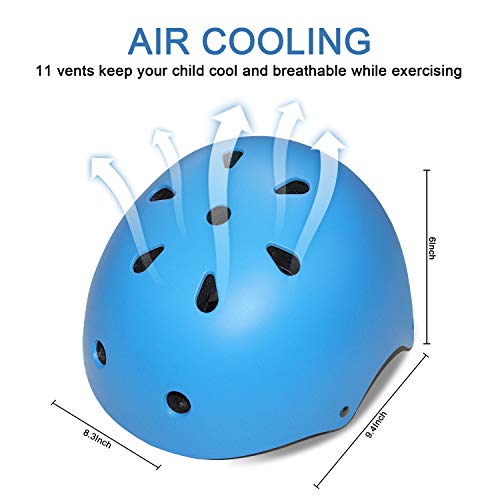 Kids Bike Helmet - Adjustable Toddler Helmet for Ages 2-8, Blue