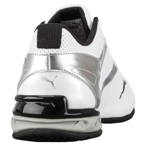 PUMA Men's Tazon 6 FM Shoes - White/Puma Silver/Puma Black (7) Knit Upper Sneaker