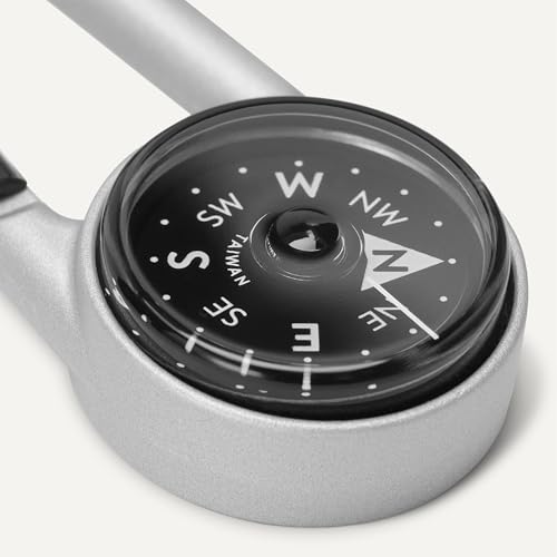 2-in-1 Keychain Compass with Carabiner Clip for Hiking & Camping