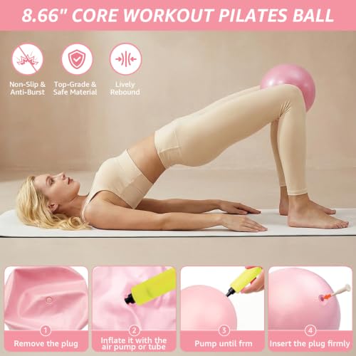 20-Piece Home Pilates Kit with Resistance Bands, Ring & Ball