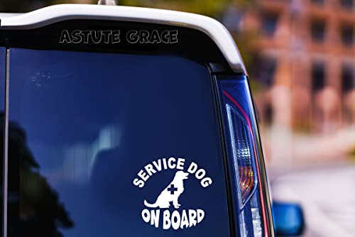 Service Dog On Board Vinyl Decal Sticker - 6x5.5