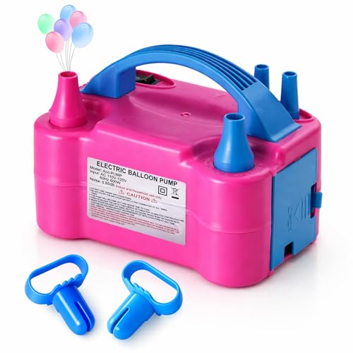 Electric Balloon Pump with Dual Nozzles & Tying Tool - Portable Inflator for Parties