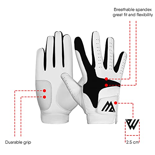 Men's Golf Gloves - Durable Japanese Synthetic, Left Hand - Small