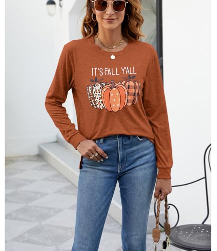 Baokuan Womens Pumpkin Graphic Sweatshirt Brown Large - Crewneck Casual Fall Long Sleeve