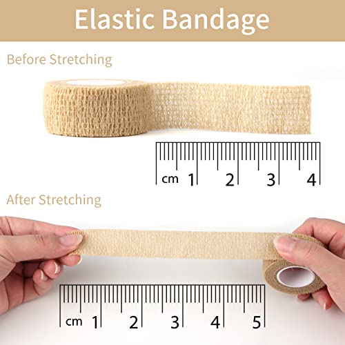 Self-Adhesive Skin Colour Elastic Bandage Tape - 12pcs