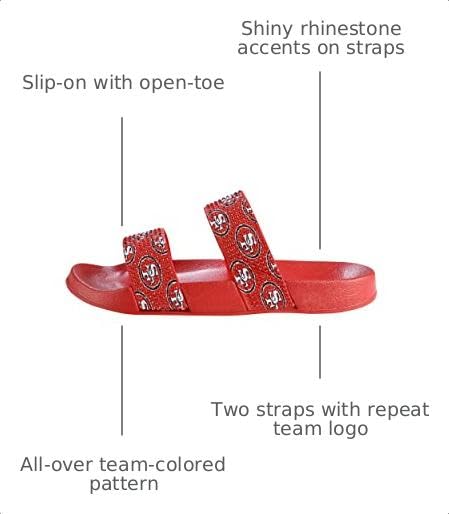 Chicago Bears Team Logo Shimmer Sandals - Women's 7-8