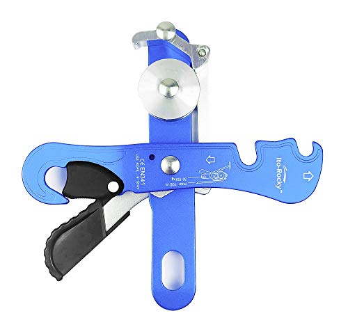 Blue Self-Braking Descender for Climbing & Rescue - CE Certified