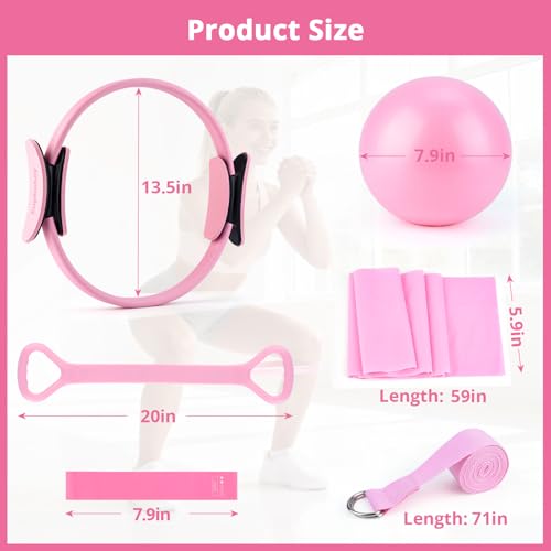 Home Workout Pilates Kit for Women - Pink Essentials Set