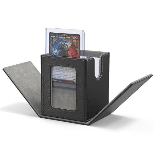 ZLCA MTG Deck Box with Window Display Holds 100 Double-Sleeved Cards