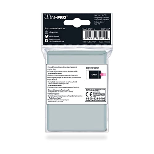 54mm x 80mm Board Game Card Sleeves - 50 Count Archival Clear