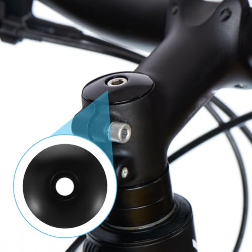 Bicycle Headset Stem Top Cap - 2 Sets Black Aluminum Alloy