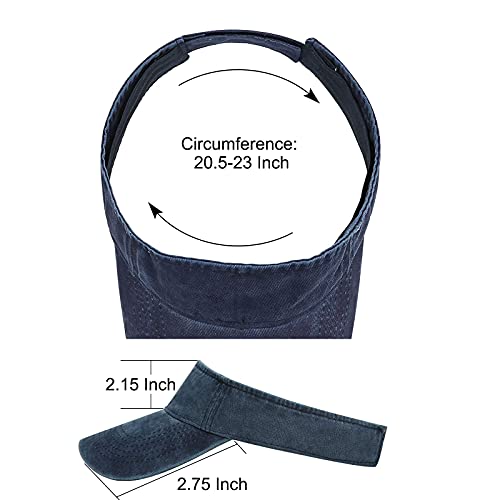 Navy Sports Sun Visor Hat for Outdoor Activities - 6 3/8