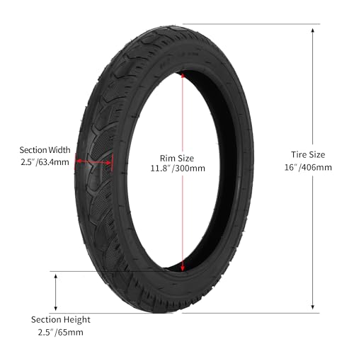 RUTU 16x2.5 City Road Scooter Tire & Inner Tube for Kids Bikes
