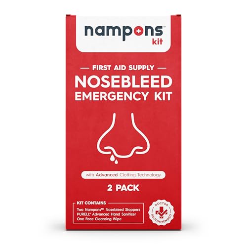 Nosebleed Emergency Kit - 2 Bleed Stoppers, Sanitizer & Wipe