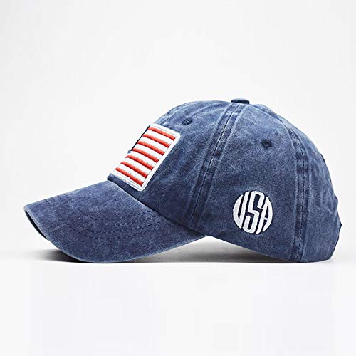 Men's American Flag Baseball Cap - Adjustable One Size Navy