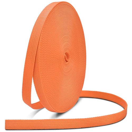 3/8" Heavy Duty Nylon Webbing Strap - 12 Yards - Orange