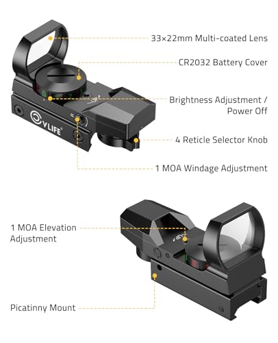 Red Green Dot Reflex Sight with 20mm Rail for Shooting