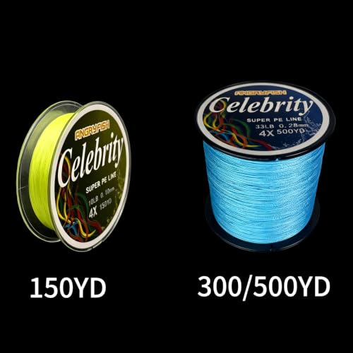 4-Strand Braided Fishing Line - 10LB/0.10MM-150YD - Yellow
