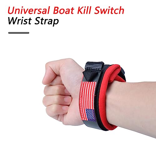 Adjustable Universal Jet Ski Floating Wrist Strap - Red With Flag