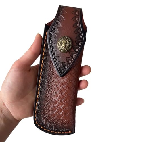 Folding Knife Sheath£¬2.3/6.3" Leather Pocket Knife Sheaths for Belt, Loop Portable Folding Knife Sheath for Camping Hunting Jungle Exploration