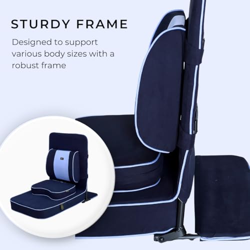 Extra Large Meditation Chair with Back Support - Navy Blue