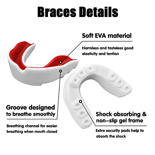 Sports Mouth Guard for Kids - 2 Pcs, Blue & Red, BPA Free