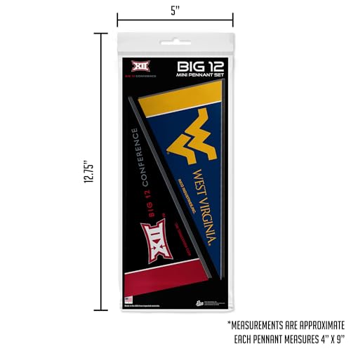 NCAA Big Twelve Mini Pennant Set - 4" x 9" Felt Flags