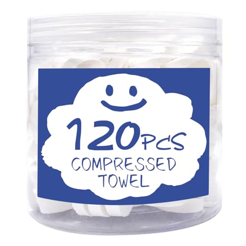 120 PCS Disposable Compressed Towels - Portable Travel Cleaning Cloths