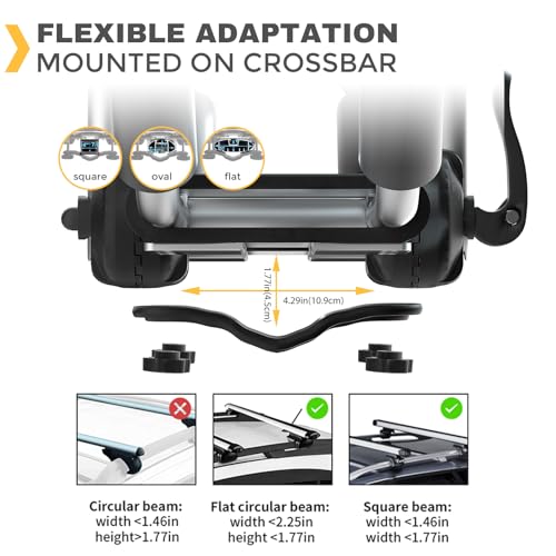 Folding J-Style Kayak Roof Rack Carrier for SUVs & Cars