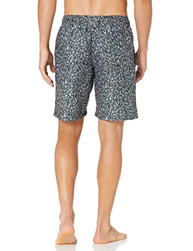 Men's 9" Breathable Swim Trunks with Mesh Lining - Charcoal Graphic Marks