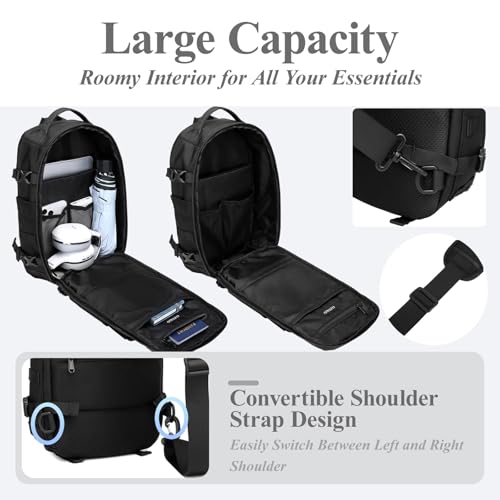 OZUKO 11L Tactical Sling Bag Black with Velcro Crossbody Shoulder Chest Bag