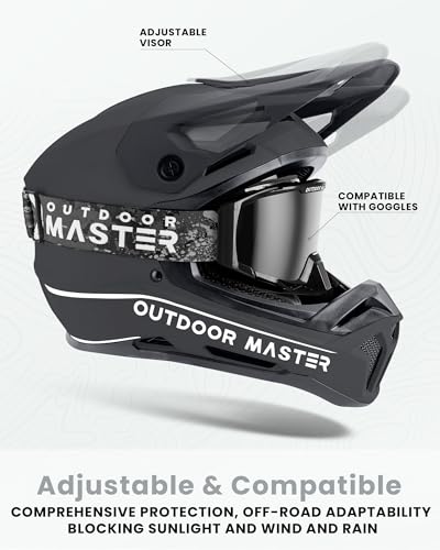 Full Face Mountain Bike Helmet - Black, Medium - Durable & Ventilated