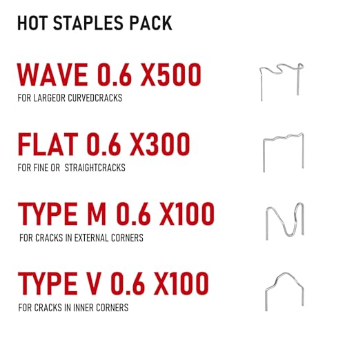 RX WELD Plastic Welder, 2 in 1 Welding Kit Repair Welder Kit 1000PCS Hot Stapler for Car Bumper Cracks, Kayaks, Plastic Toys, Patent Number D1052628