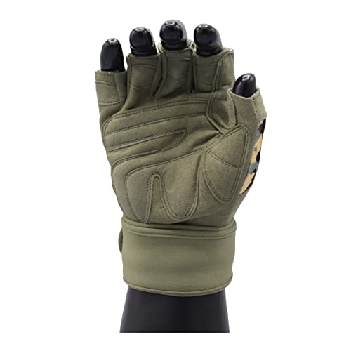 MRX Olive Green Large Weightlifting Gloves Men Wrist Support Gym Gloves