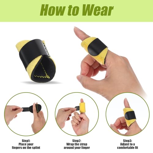 8 Pcs Trigger Finger Splint Kit - Adjustable Support Brace