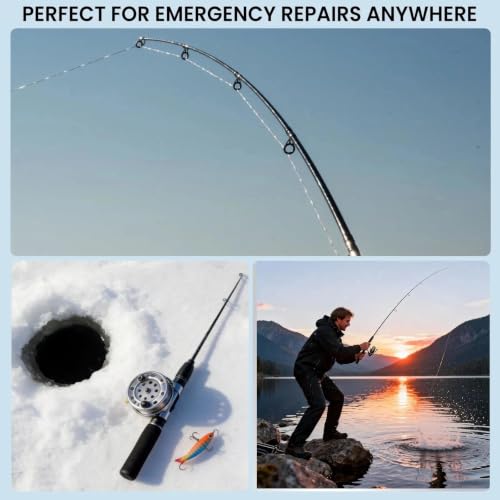 9KM DWLIFE Fishing Rod Tip Repair Kit, Black Stainless Steel, Wear