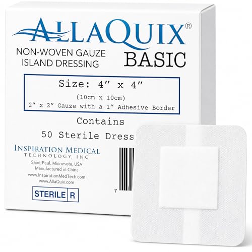 Island Dressing Post Surgery - Sterile Non Stick Gauze Pads 4"x4" - 50 Pack