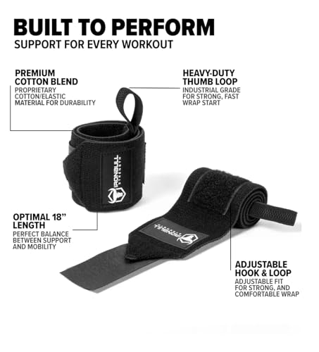 18-Inch Wrist Wraps for Weightlifting - Black V2