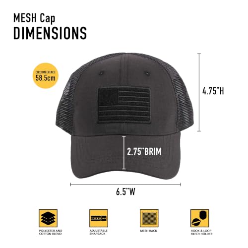 Highland Tactical American Flag Trucker Mesh Hat One Size Black