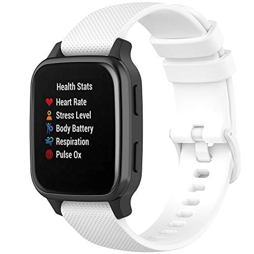 20mm Silicone Replacement Band for Garmin Watches - White