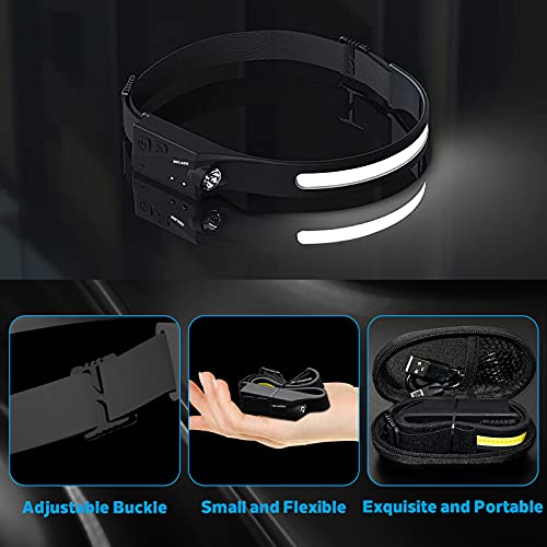 Rechargeable LED Headlamp Flashlight - 2-Pack, 230° Wide Beam