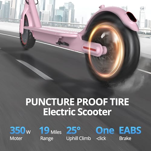 Electric Scooter with 350W Motor, 19 MPH Speed, Long-Range Battery