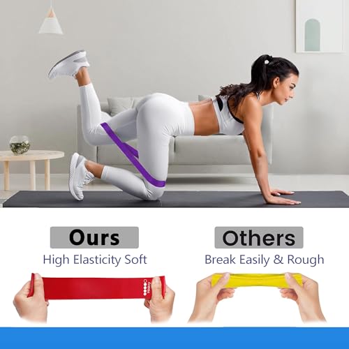 Resistance Bands Set of 5 - TPE Elastic Workout Bands - Macarons
