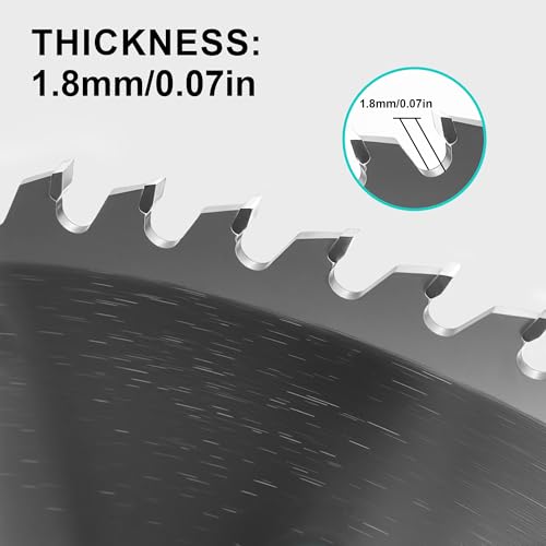 6-1/2 Inch Circular Saw Blade 40-Tooth & 60-Tooth, 5/8 Inch Arbor, Alternate Top Bevel Saw Blades for Cutting Wood, 2 Pack