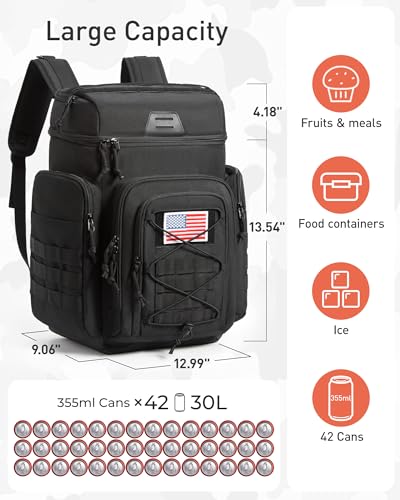Tourit Solar Yellow 30L Tactical Cooler Backpack Insulated Leakproof Picnic Bag