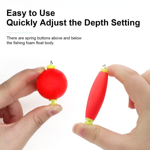 15 Pcs Fishing Bobbers Slip Floats Set - Small & Large Unweighted